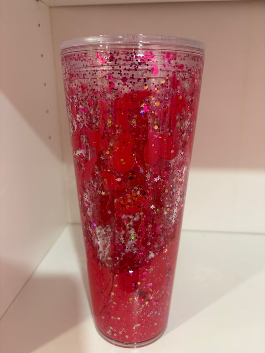 24oz Pink lava cup - glow in the dark